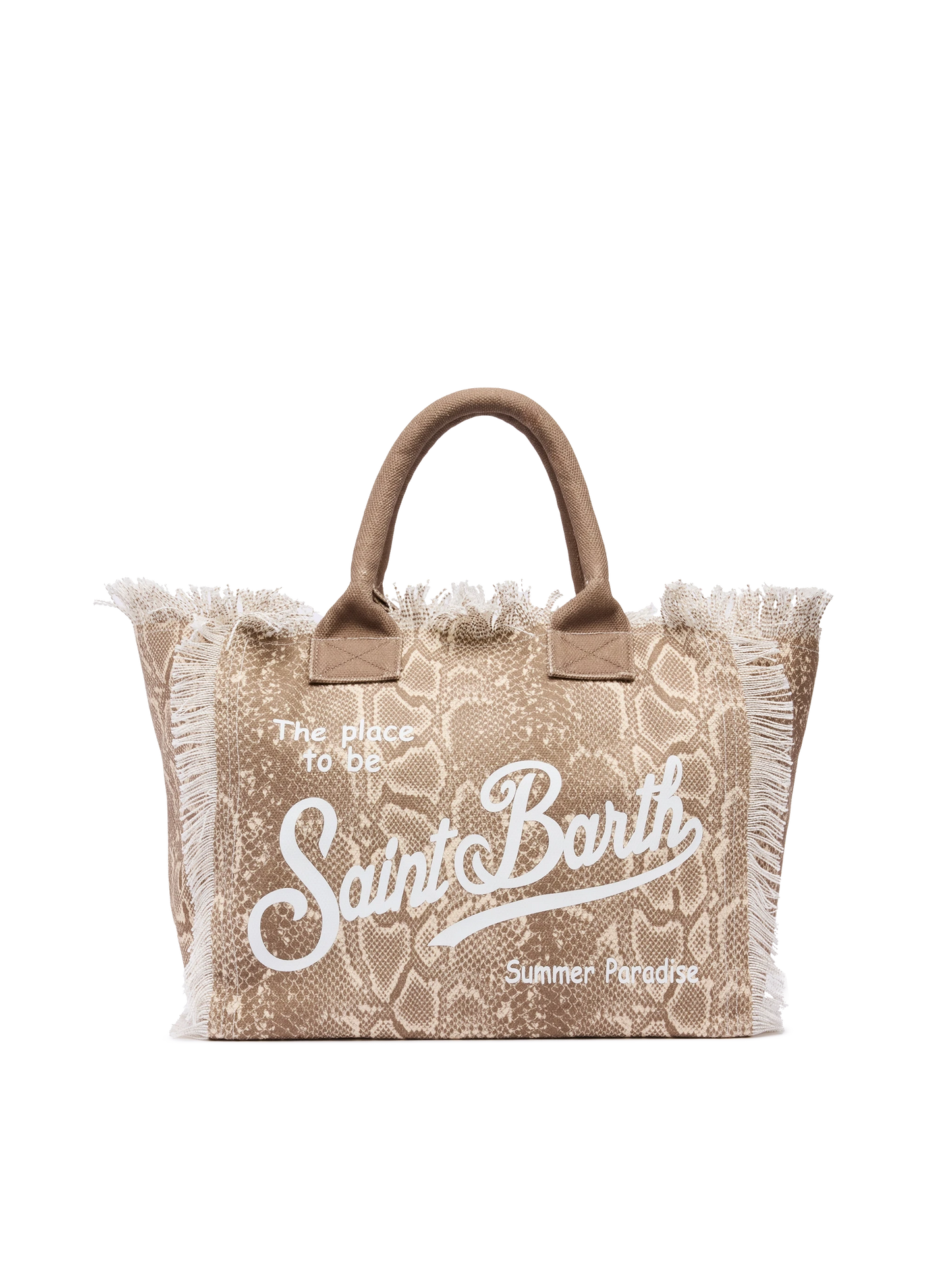 Cotton canvas Vanity tote bag with snake skin print - MC2 Saint Barth