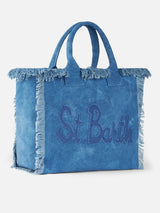 Borsa tote Vanity in tela di cotone denim con logo