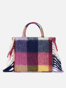 Vanity blanket shoulder bag with check print