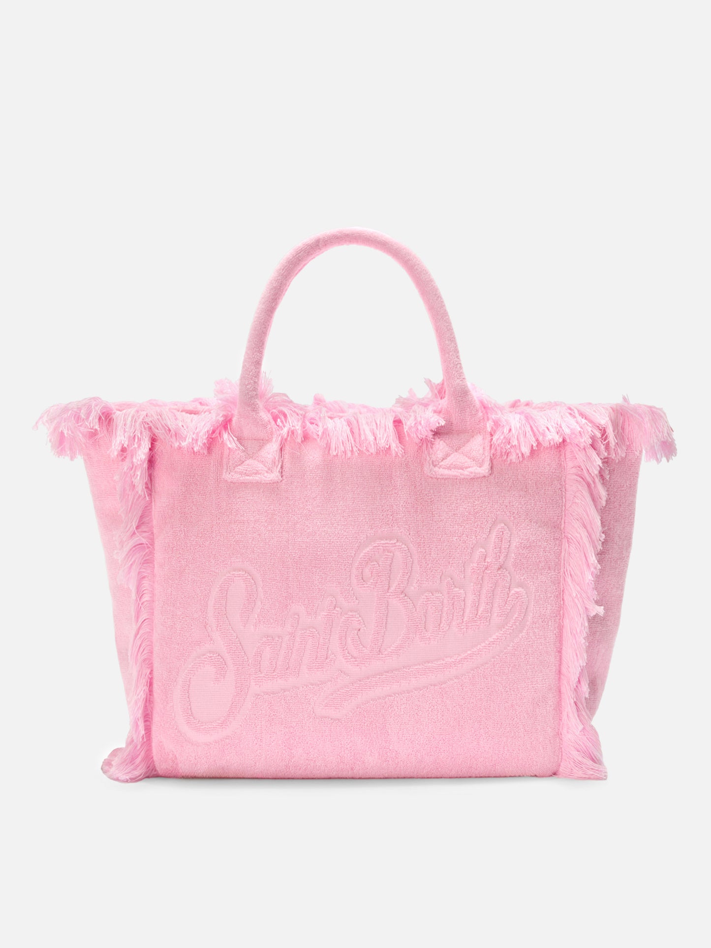 Pink solid color terry effect Vanity regular bag