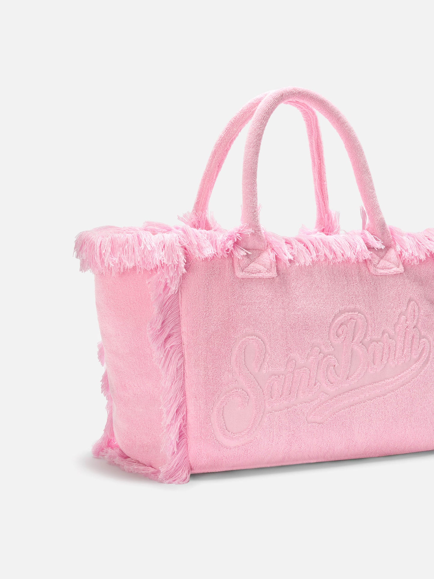 Pink solid color terry effect Vanity regular bag