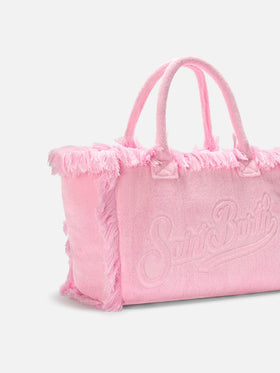 Pink solid color terry effect Vanity regular bag