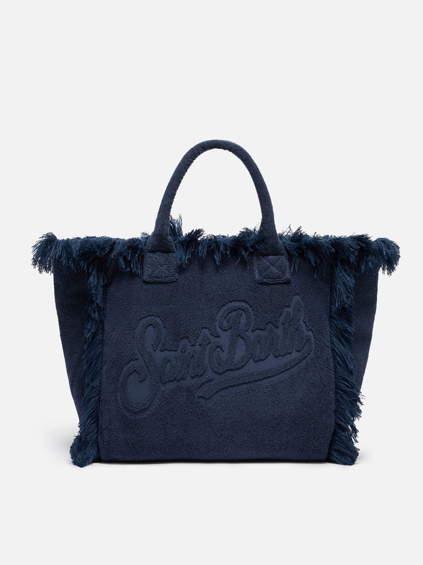 Marineblaue Einkaufstasche Vanity Terry mit geprägtem Logo