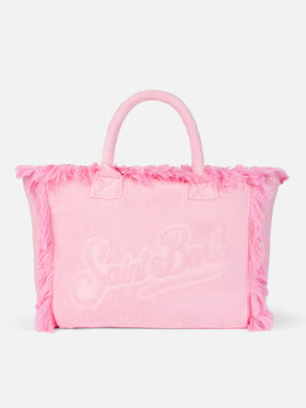 Vanity Terry pink tote bag  with embossed logo