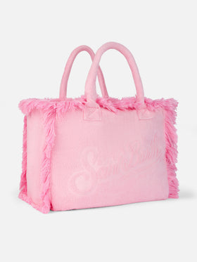 Vanity Terry pink tote bag  with embossed logo