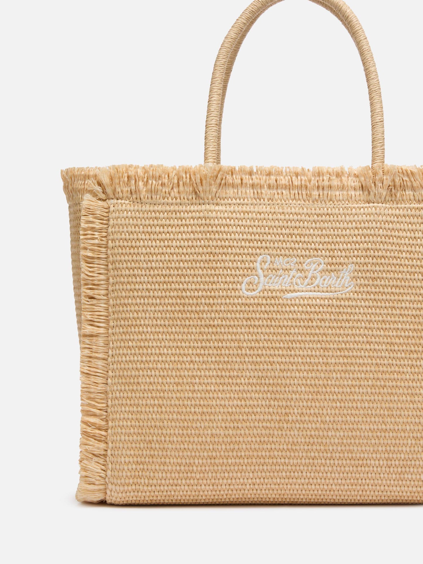 Beige straw effect Vanity tote bag