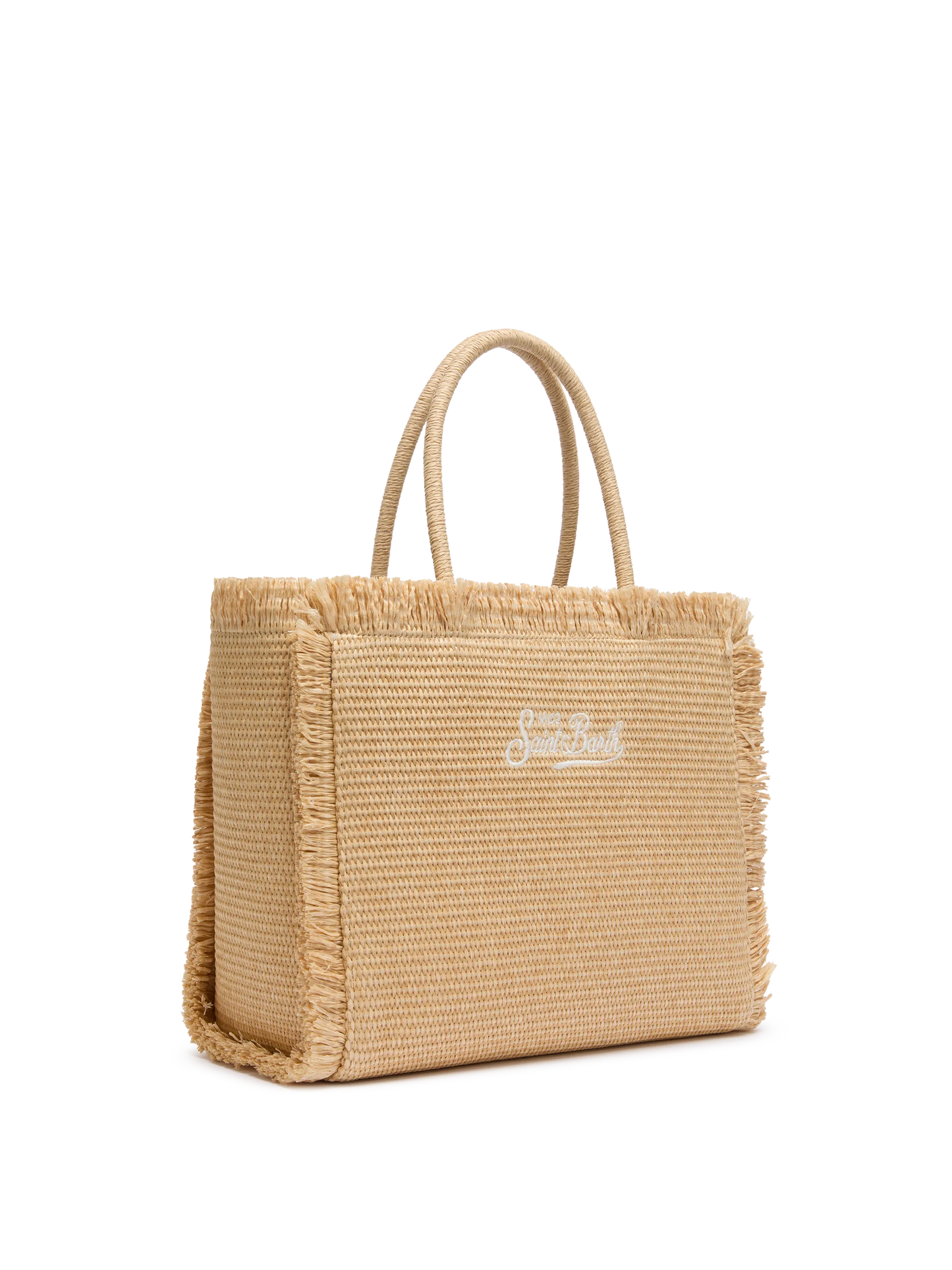 Beige straw effect Vanity tote bag
