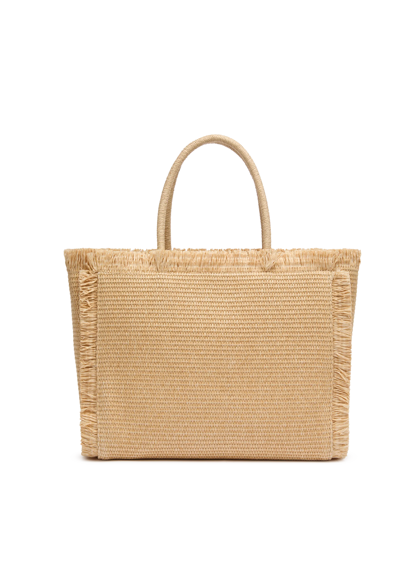 Beige straw effect Vanity tote bag