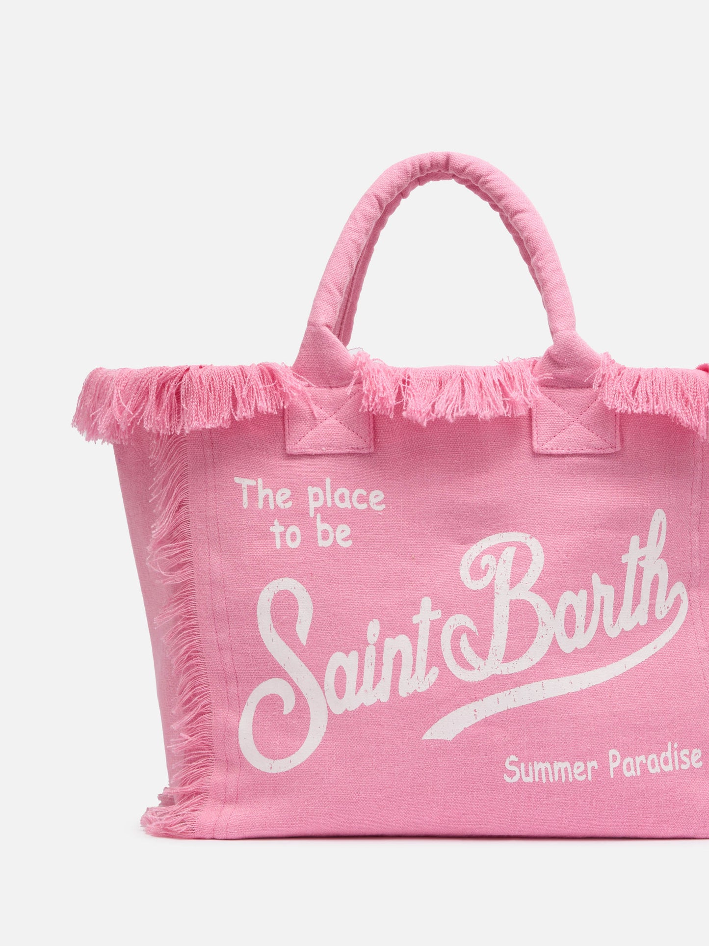 Vanity pink linen shoulder bag