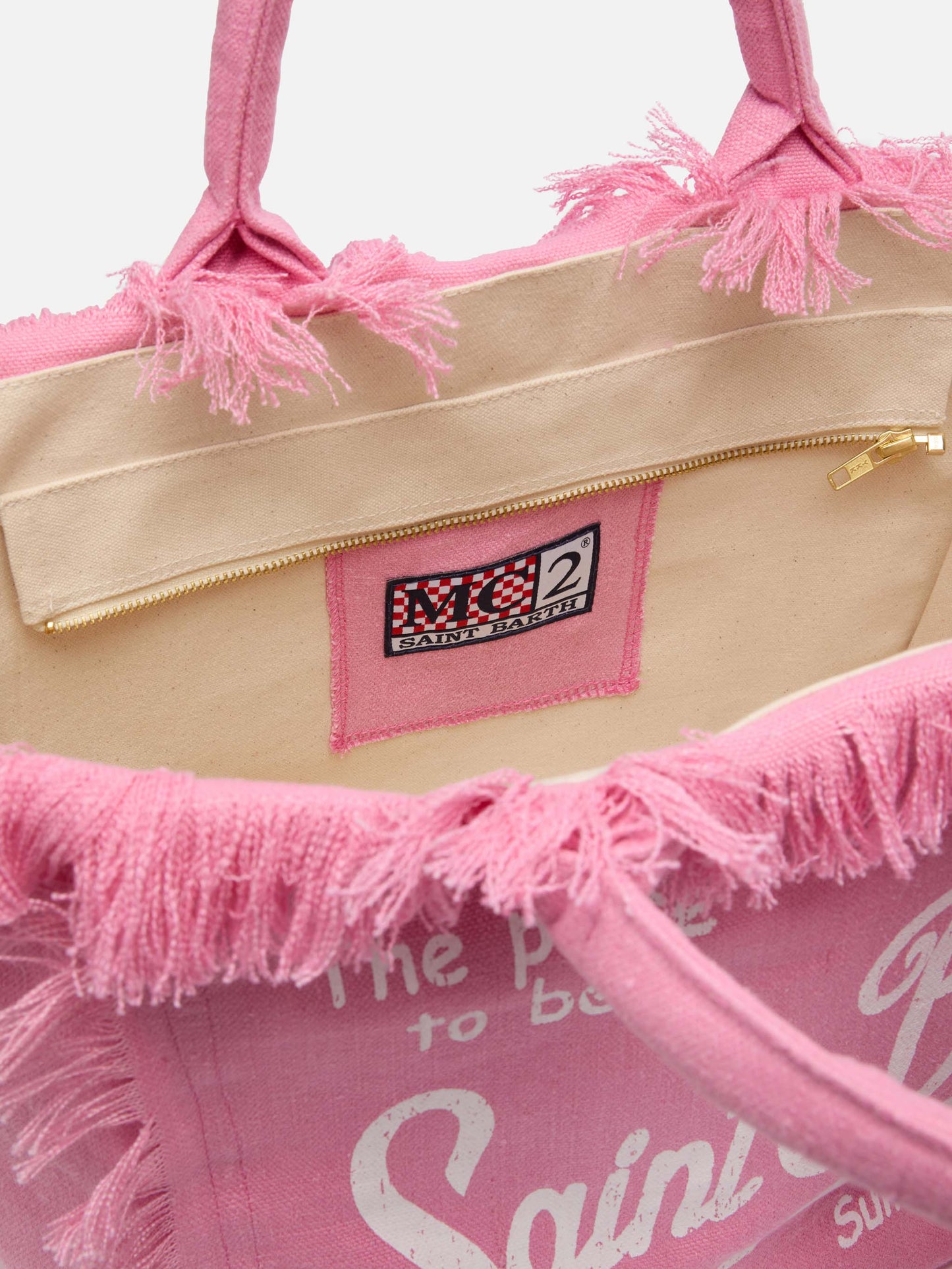 Vanity pink linen shoulder bag