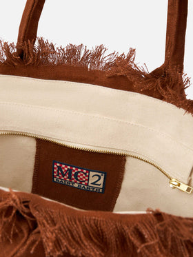Vanity brown linen shoulder bag
