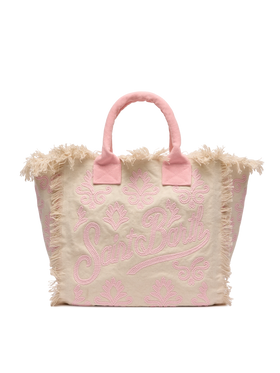 Vanity Rug white and pink cotton tote bag - MC2 Saint Barth