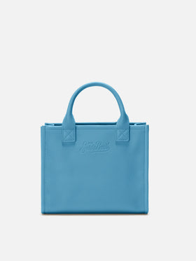 Borsa a spalla Vanity Bag Midi in pelle martellata ottanio