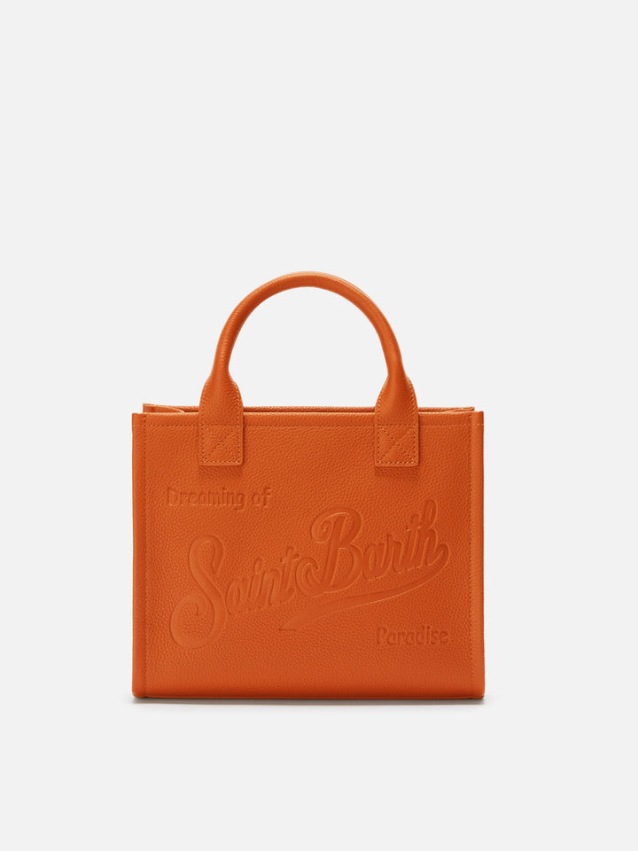 Borsa a spalla Vanity Bag Midi in pelle martellata orange