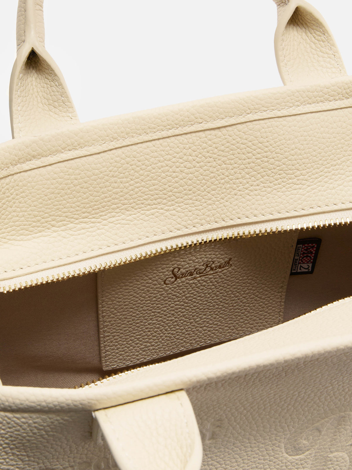 Ivory pebbled leather Vanity medium bag