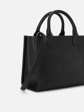 Vanity Medium Tasche aus schwarzem genarbtem Leder 