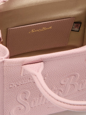 Vanity Bag Mini Shoulder Bag in pink hammered leather