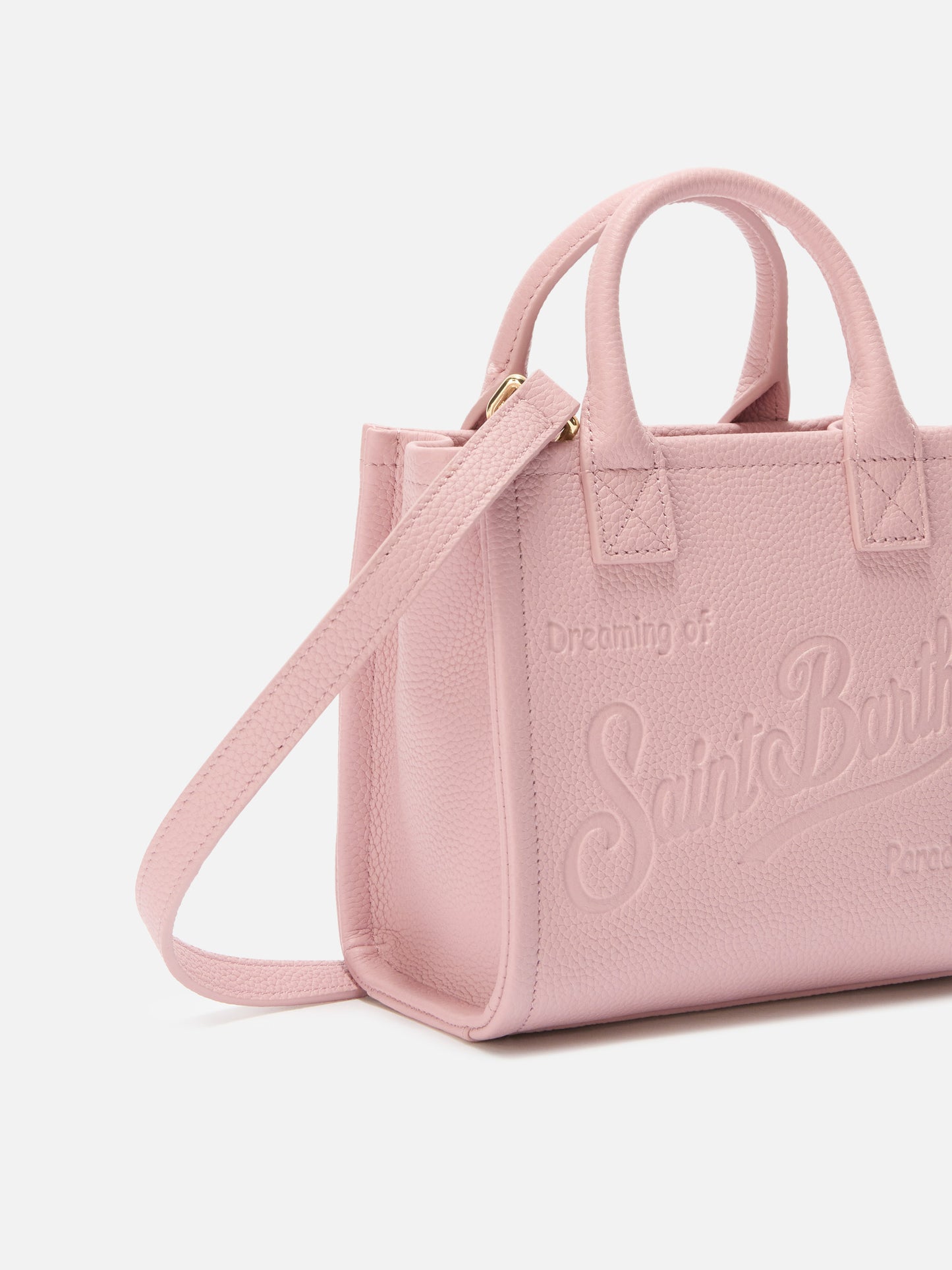 Borsa Vanity mini in pelle martellata rosa