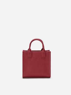 Vanity Bag Mini Shoulder Bag in burgundy hammered leather