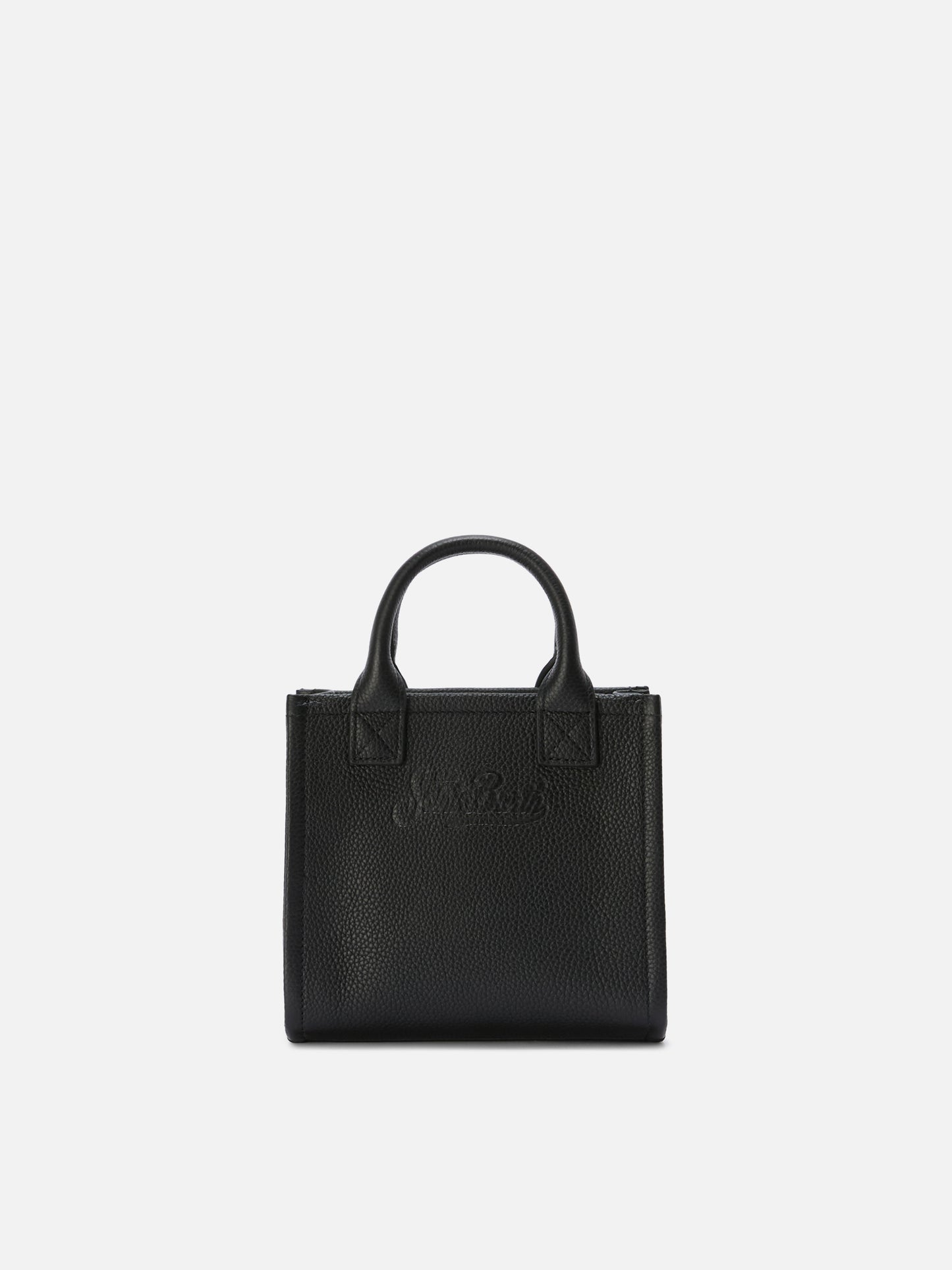 Borsa Vanity mini in pelle martellata nera