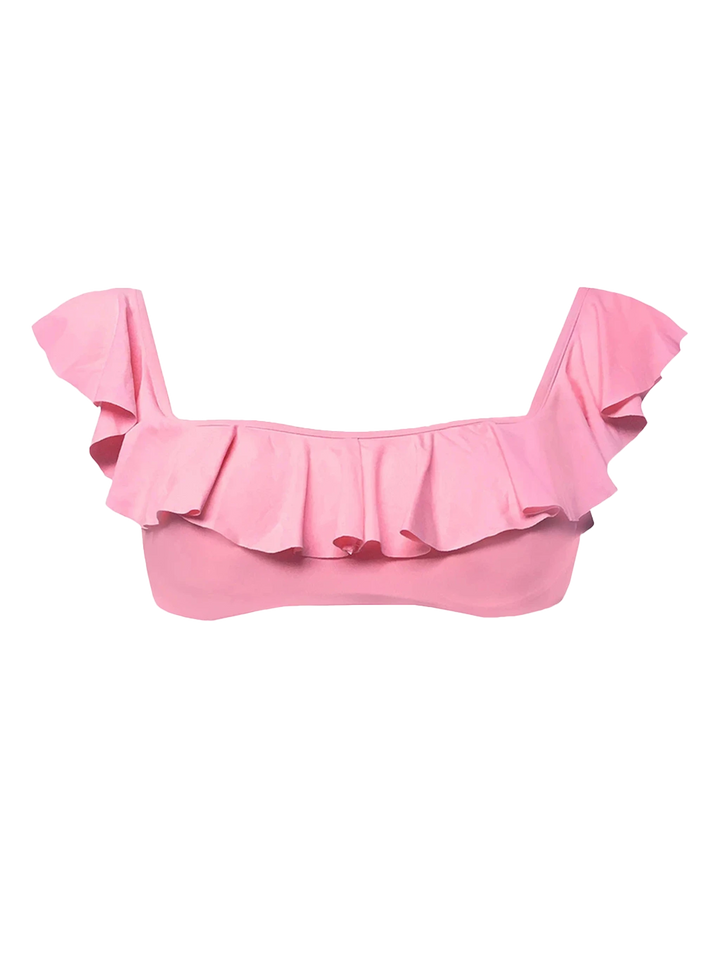 Rosa Damen-Bandeau mit Rüschen