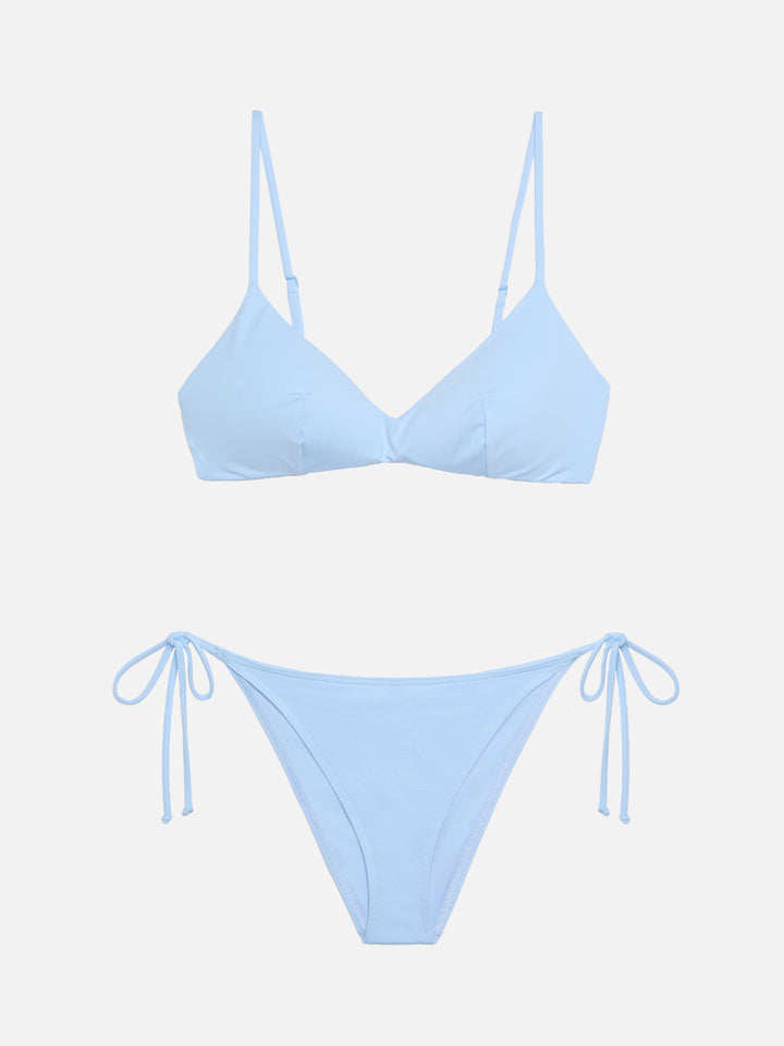 Virgo light blue classic swim briefs                                                          - May light blue scoop bralette top