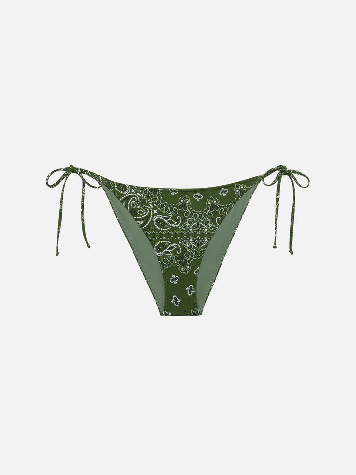 Virgo slip mare classico con stampa bandana - Leah top bikini triangolo con stampa bandana