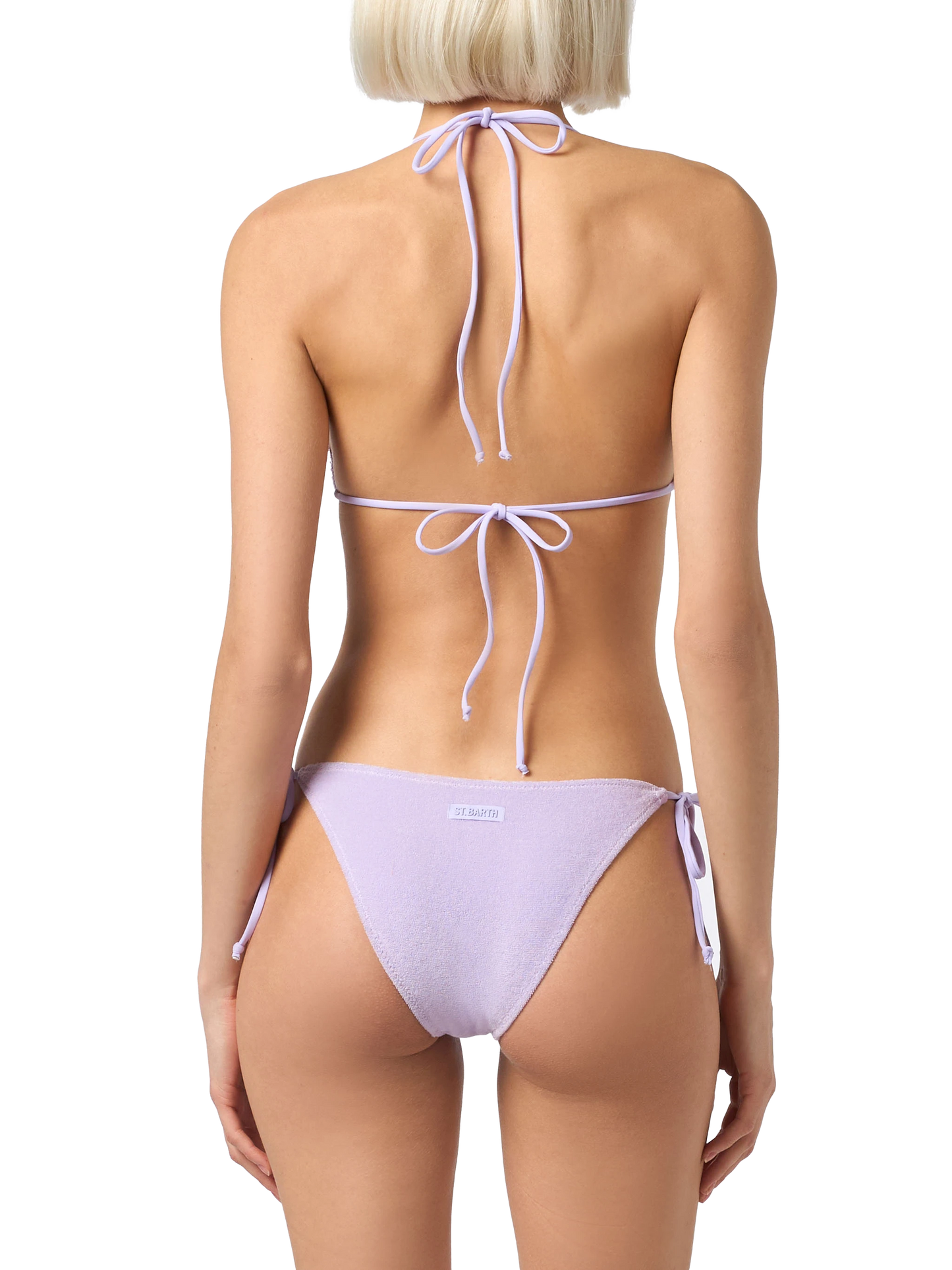 Bikini da donna a triangolo in spugna lilla Leah Virgo
