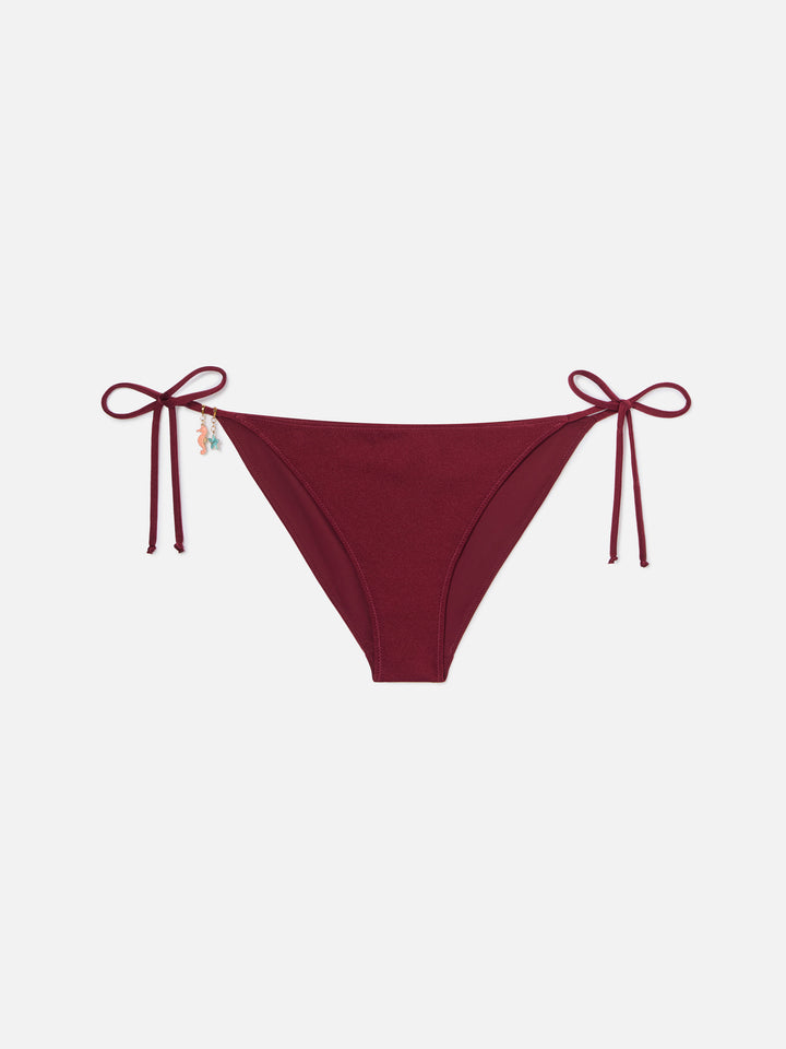 Leah Marielle red glossy finish bikini with charms