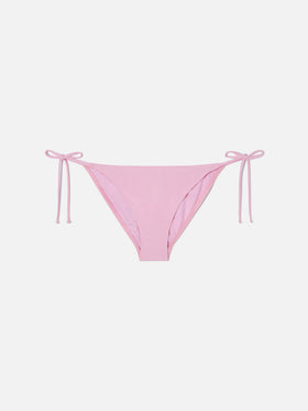 Braguita de bikini Virgo con lazos laterales en rosa pastel liso 
