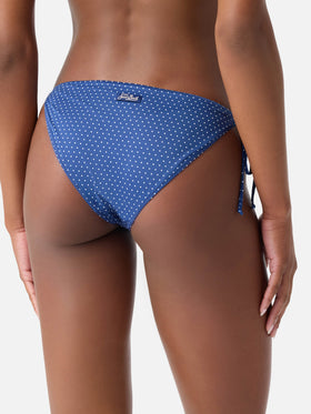 Bikini triangle Leah Virgo à imprimé micro pois 