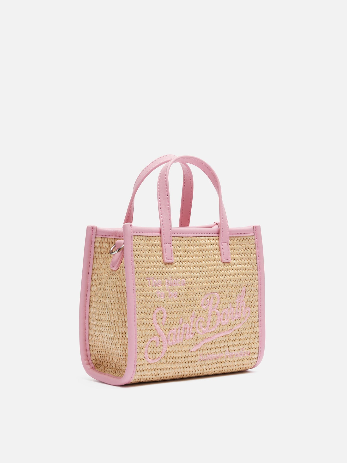 Beige Vivian Mini Straw handbag
