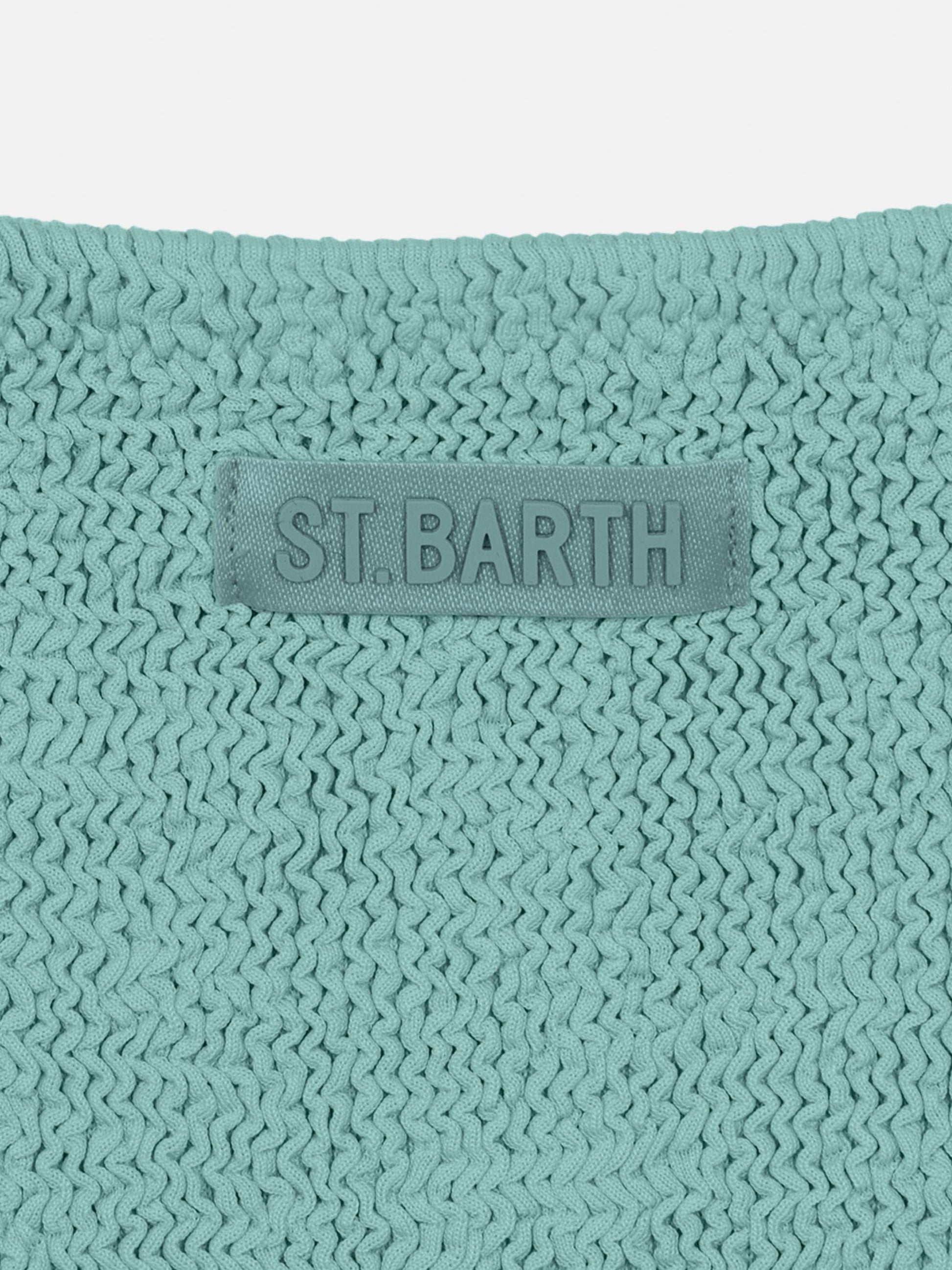 Vivy sage green one-shoulder crinkle bikini - MC2 Saint Barth