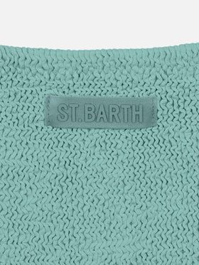 Vivy sage green one-shoulder crinkle bikini - MC2 Saint Barth
