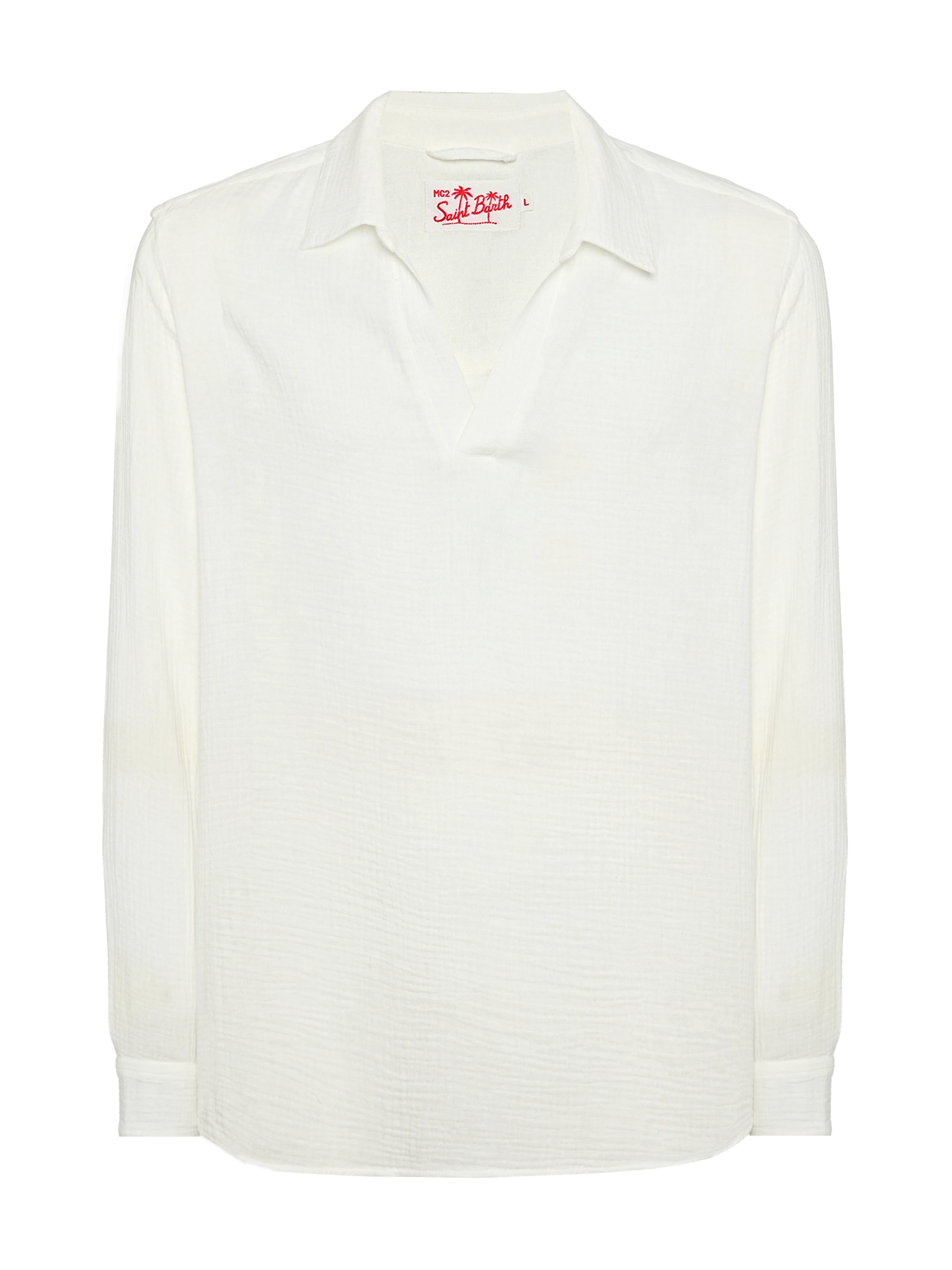 White cotton gauze polo shirt Ventotene - MC2 Saint Barth
