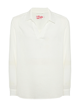 White cotton gauze polo shirt Ventotene - MC2 Saint Barth