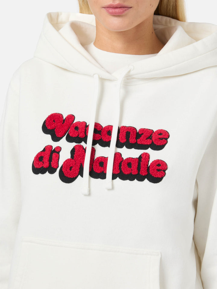 Felpa Virginia in cotone bianco con ricamo Vacanze di Natale | VACANZE DI NATALE SPECIAL EDITION