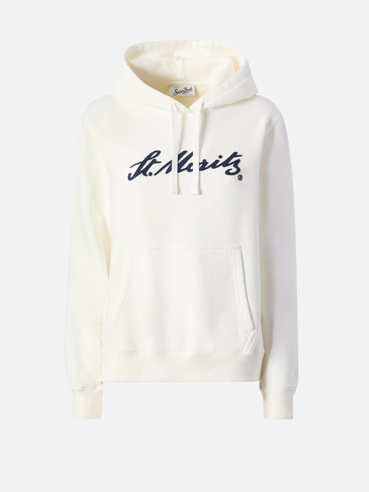 Felpa Virginia in cotone bianco con ricamo St. Moritz | ST. MORITZ SPECIAL EDITION
