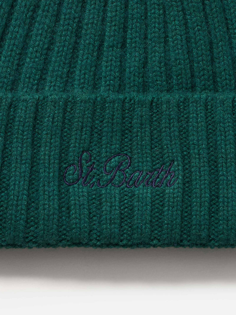 Cappello da uomo in cashmere a coste verde britannico Wengen