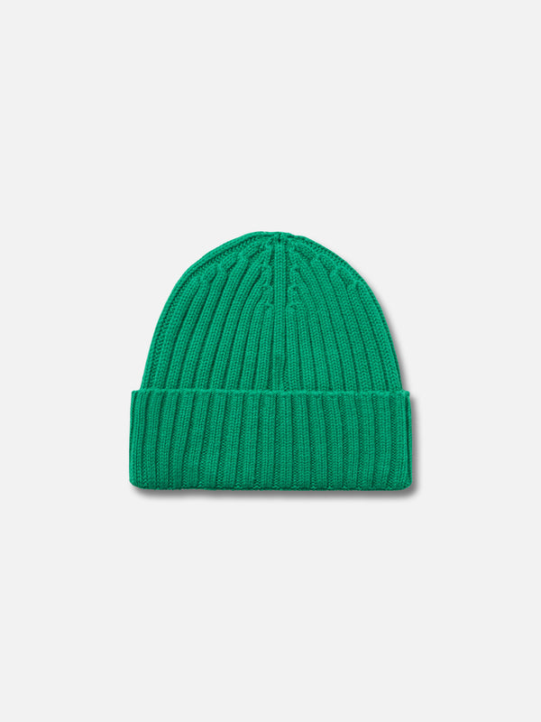 Man green cashmere blend ribbed hat Wengen