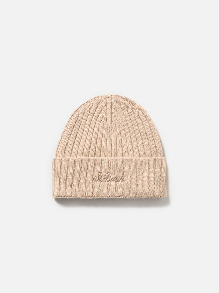 Man beige cashmere blend hat Wengen