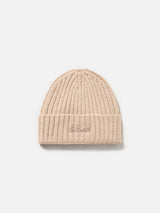 Cappello da uomo in cashmere Wengen a coste beige