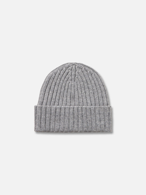 Man mèlange grey cashmere blend ribbed hat Wengen