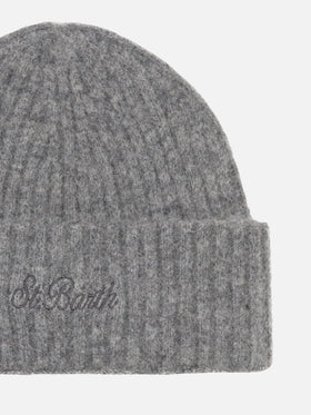 Man mélange grey stretch alpaca hat Wengen