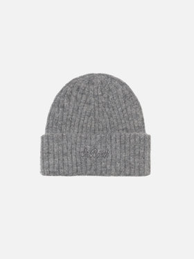 Man mélange grey stretch alpaca hat Wengen