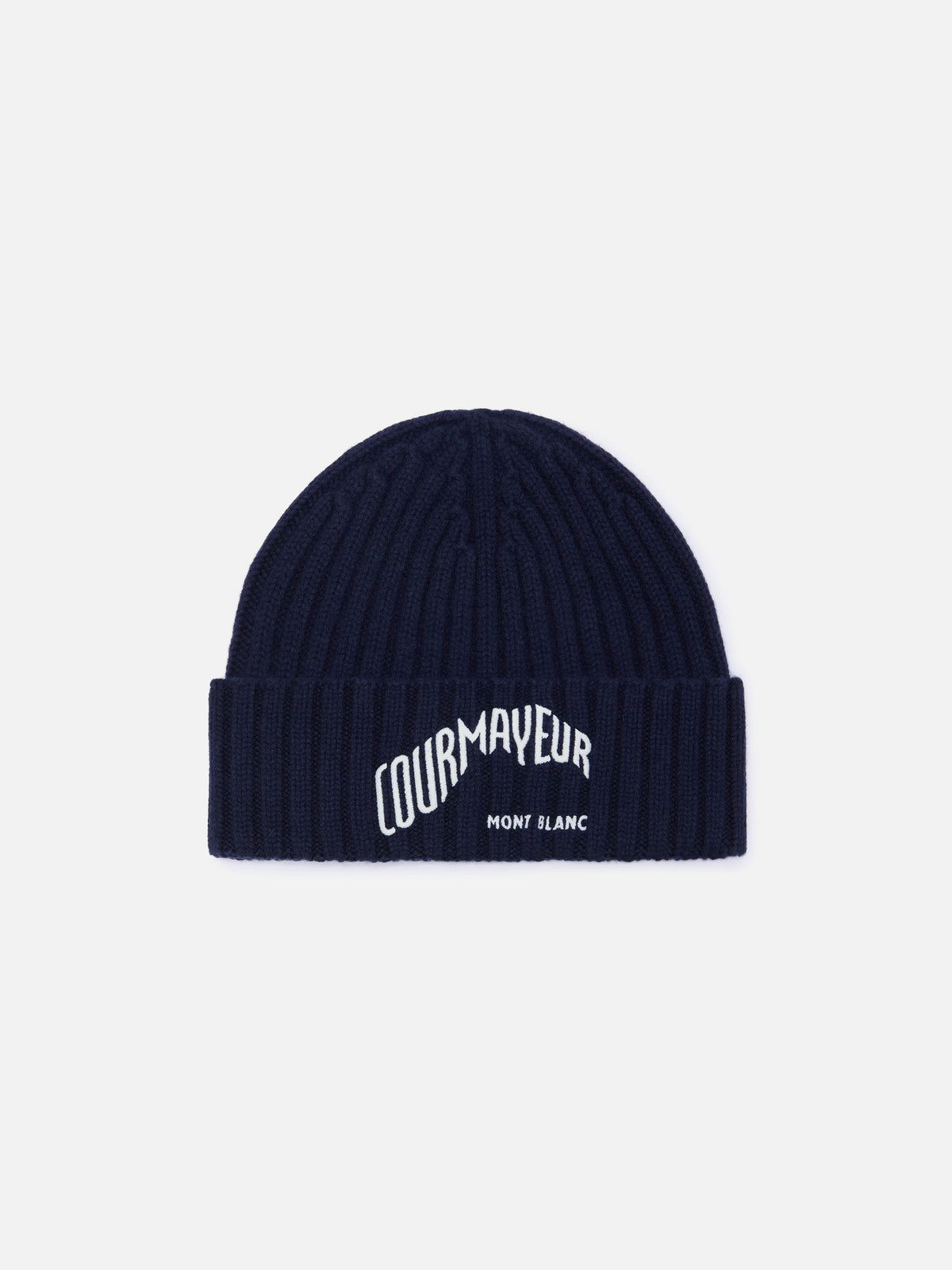 Bonnet Wengen marine blue avec broderie Courmayeur | Special edition 