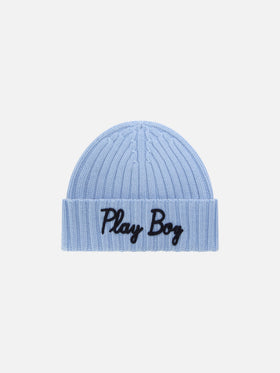 Light blue Wengen beanie with Play Boy embroidery
