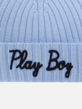 Light blue Wengen beanie with Play Boy embroidery