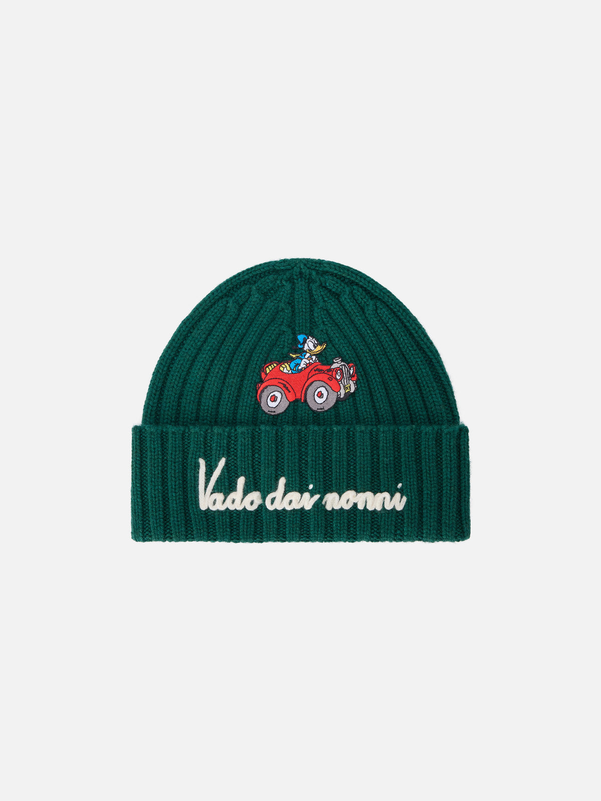 Grüne Wengen-Beanie mit Vado Dai Nonni-Stickerei | Special edition 