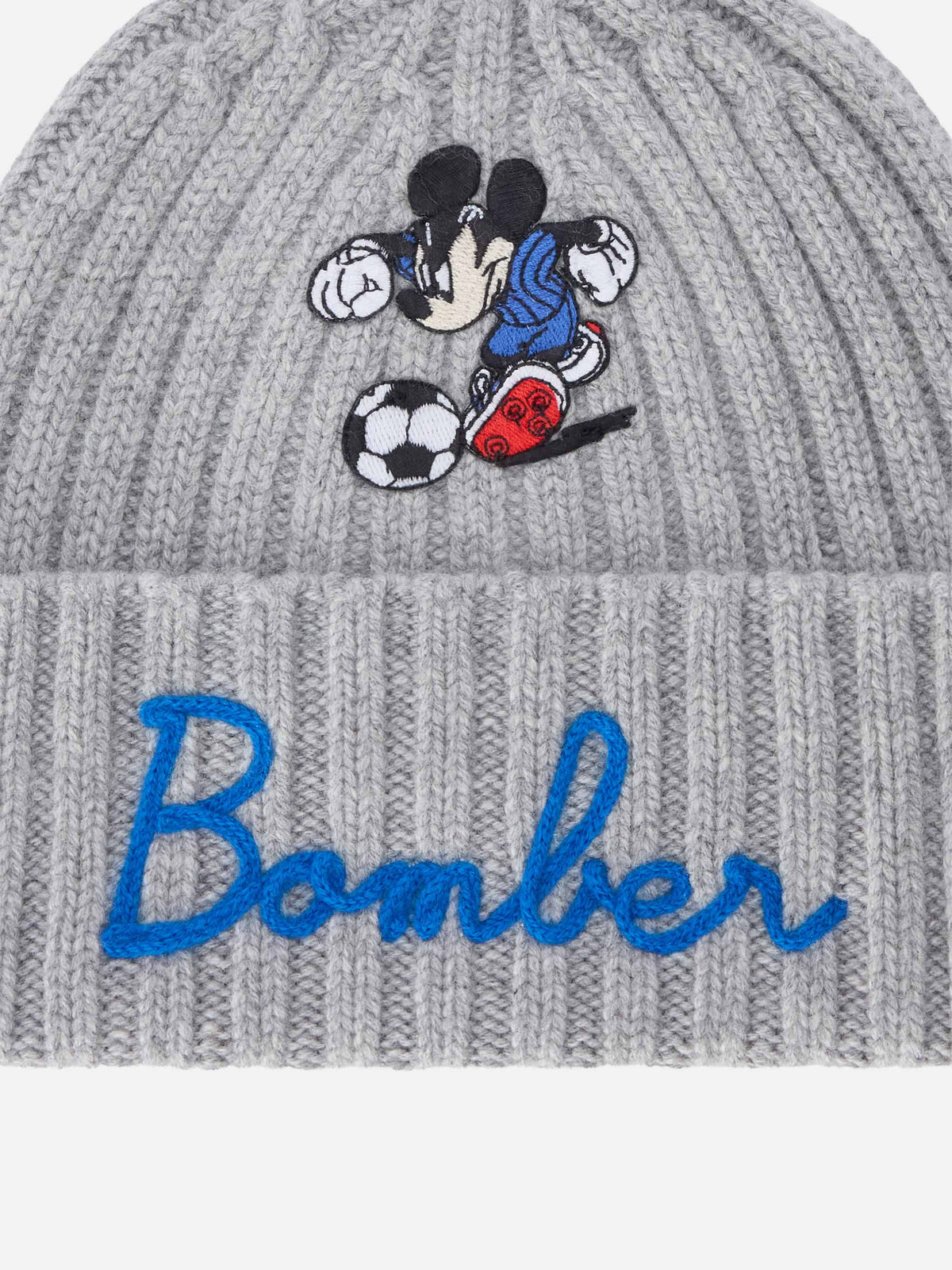 Bonnet Wengen gris clair avec broderie Bomber | Special edition 